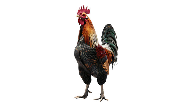 A rooster with a transparent background.