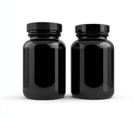Two identical black supplement bottles (1)