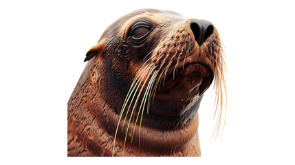 A sea lion with a transparent background.