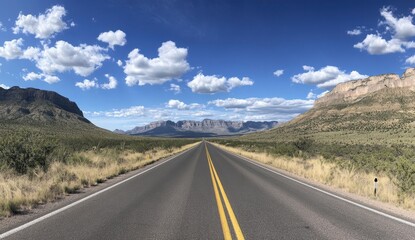 Fototapeta premium Open Road Through Mountains