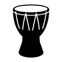 A Simple and Elegant Black and White Djembe Drum Illustration Design