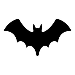 Black silhouette of a bat with spread wings for Halloween decoration
