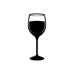 wine glass silhouette on white background  .svg