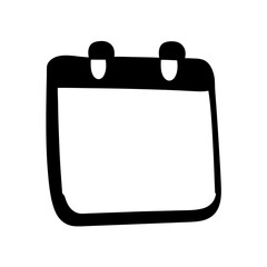 Minimalist Calendar Icon with Black Outline and Empty Space for Date