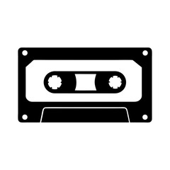 Obraz premium Classic black and white audio cassette tape illustration on white background