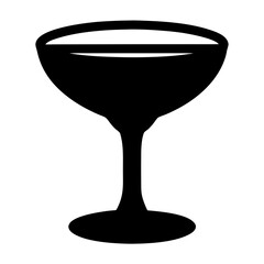 Elegant Black Coupe Glass Silhouette with Drink for Celebratory Events