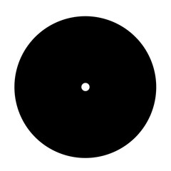 Minimalist black circle with a central white dot on a white background