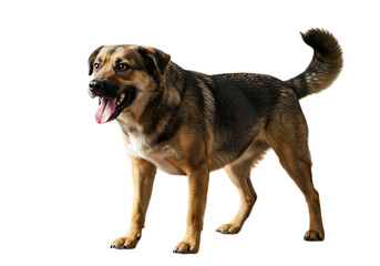 Standing dog isolated on transparent background, full shot, for pet care, training, and veterinary use