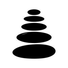 Serene Stacked Stones Minimalist Zen Artwork Balancing Black Pebbles Symbolizing Harmony