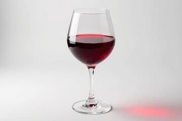 Rich red wine in a glass, pristine white backdrop, color, isolated, delicious