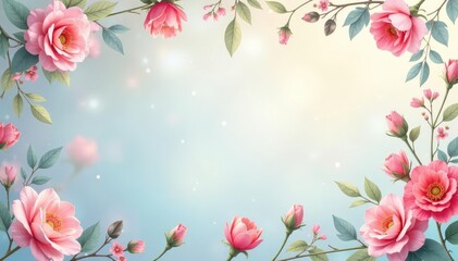 Fototapeta premium Subtle pastel floral repeating design, soft focus for calming feed , floral, boho, white