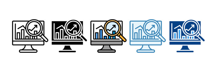 Market Research Icon Set Multiple Style Collection