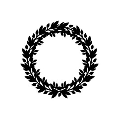 wreath silhouette on white background  .svg