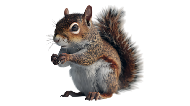 A squirrel with a transparent background.
