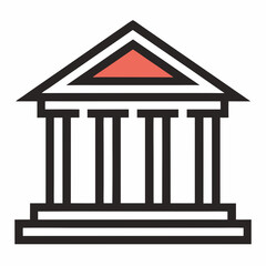 bank icon isolated on white background