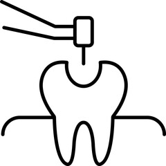 Dental Care Minimalistic Linear Pictogram for Web and Graphic Design, Apps, Banners, Social Network and Cards