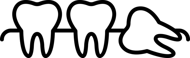 Wisdom Tooth Minimalistic Thin Outline Icon for Web and Graphic Design, Apps, Banners, Social Network and Cards