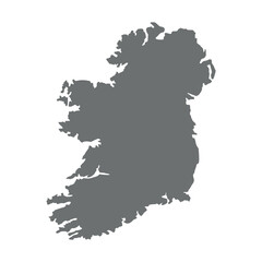 Ireland Map Gray Color Design