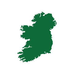 Obraz premium Ireland Vector Illustration of Green Map