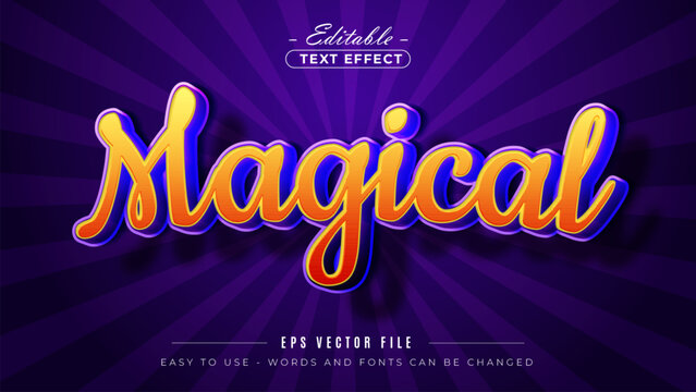 golden magical text, editable text effect.
