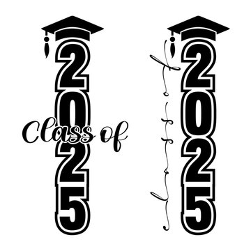 Class of 2025 Vertical Graduation Cap Tassel Design