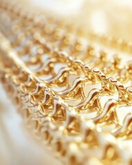 Luxurious Gold Chain Close Up Shot in Studio Lighting for Jewelry Design and Fashion Concepts