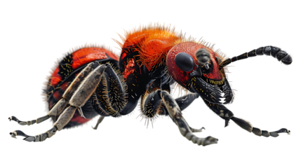 A velvet ant with a transparent background.