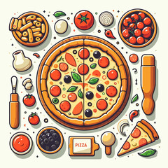 pizza vector illustration