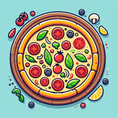 vector illustration of a pizza