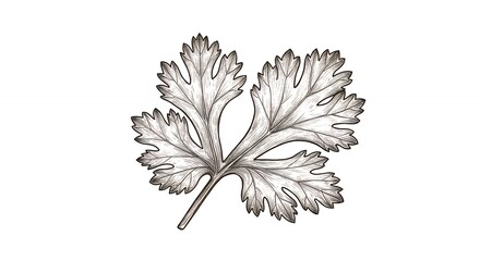 Coriander leaf drawing illustration