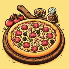 pizza vector illustration