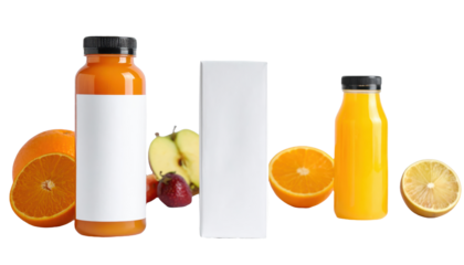 modern juice packaging mockup on white background png