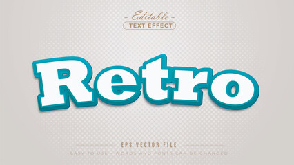 Retro vintage text effect, editable text effect.