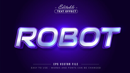 Purple robot editable text effect.