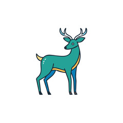 Obraz premium Wild deer isolated vector illustration