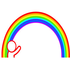 Rainbow colorful sky vector illustration