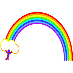 Rainbow curve symbol vector illustration