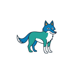 Grey wolf on white vector illustration