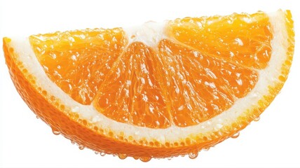 Close-Up of a Juicy Orange Slice with Water Droplets