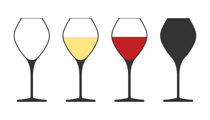 A Set of Wine Glasses with Wine