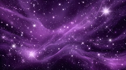 Fototapeta premium Stunning Purple Nebula Filled with Stars and Cosmic Elements in a Deep Space Environment