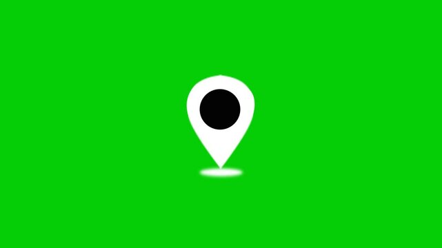 location icon animation green screen. gps sign. location symbol, map point, location pin concept on transparent background. location pointer symbol.....,
