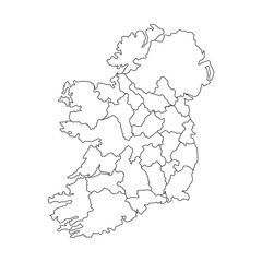 Ireland Map Outline Per Area Design