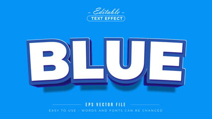White blue text, editable text effect.