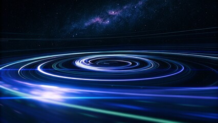 Light Speed Bule Horizon Neon Pulse of the Universe