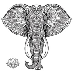 Obraz premium A black and white drawing an elephant