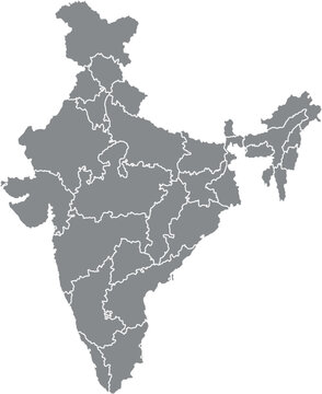 vector india map on white background.