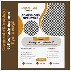 Corporate & modern school  admission flyer design