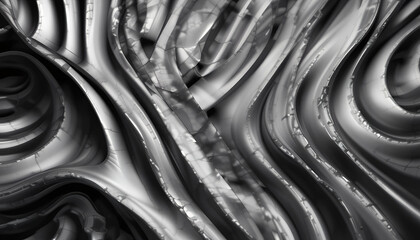 Monochrome wavy chessboard texture, abstract warped lines and tiles, high contrast black and white pattern, ideal for commercial backgrounds and digital art prints
