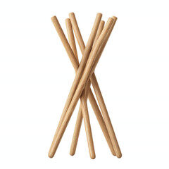 Bundle of Wooden Sticks on Vibrant Green and Blue